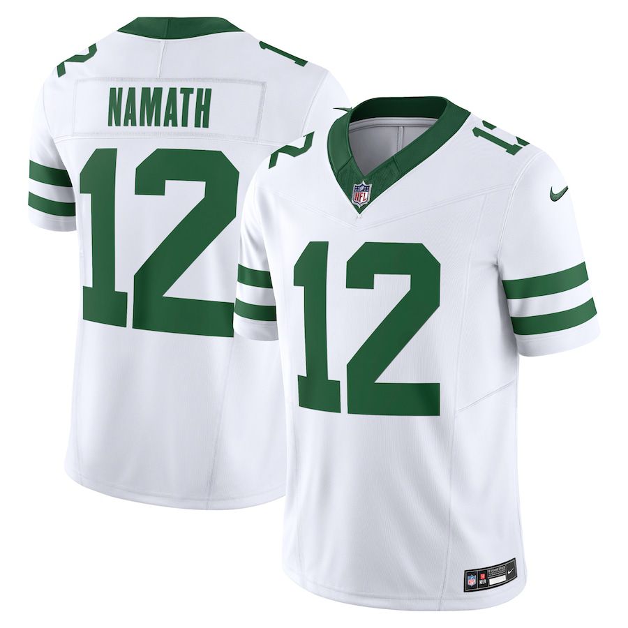 Men New York Jets #12 Joe Namath Nike Legacy White Vapor F.U.S.E. Limited NFL Jersey